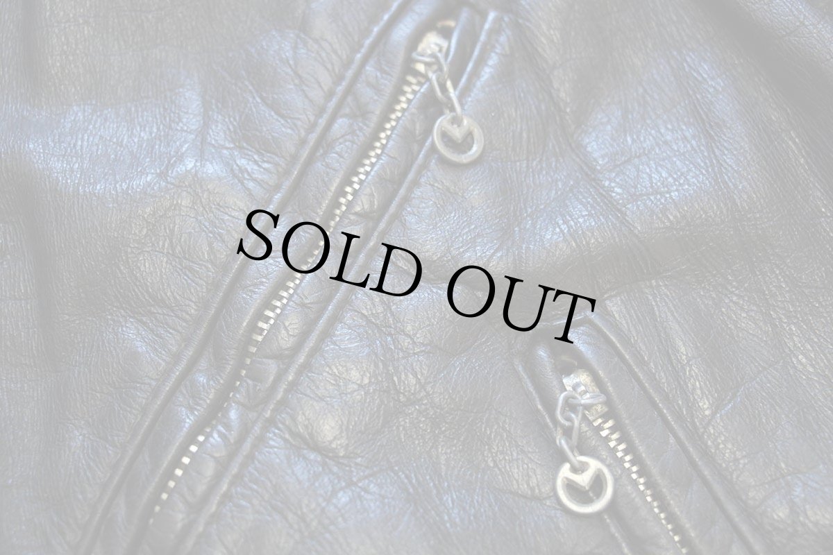 画像7: 70s AMF Harley-Davidson ハーレー ダビッドソン キルティングライナー ダブルライダース レザージャケット 黒 50R (7)