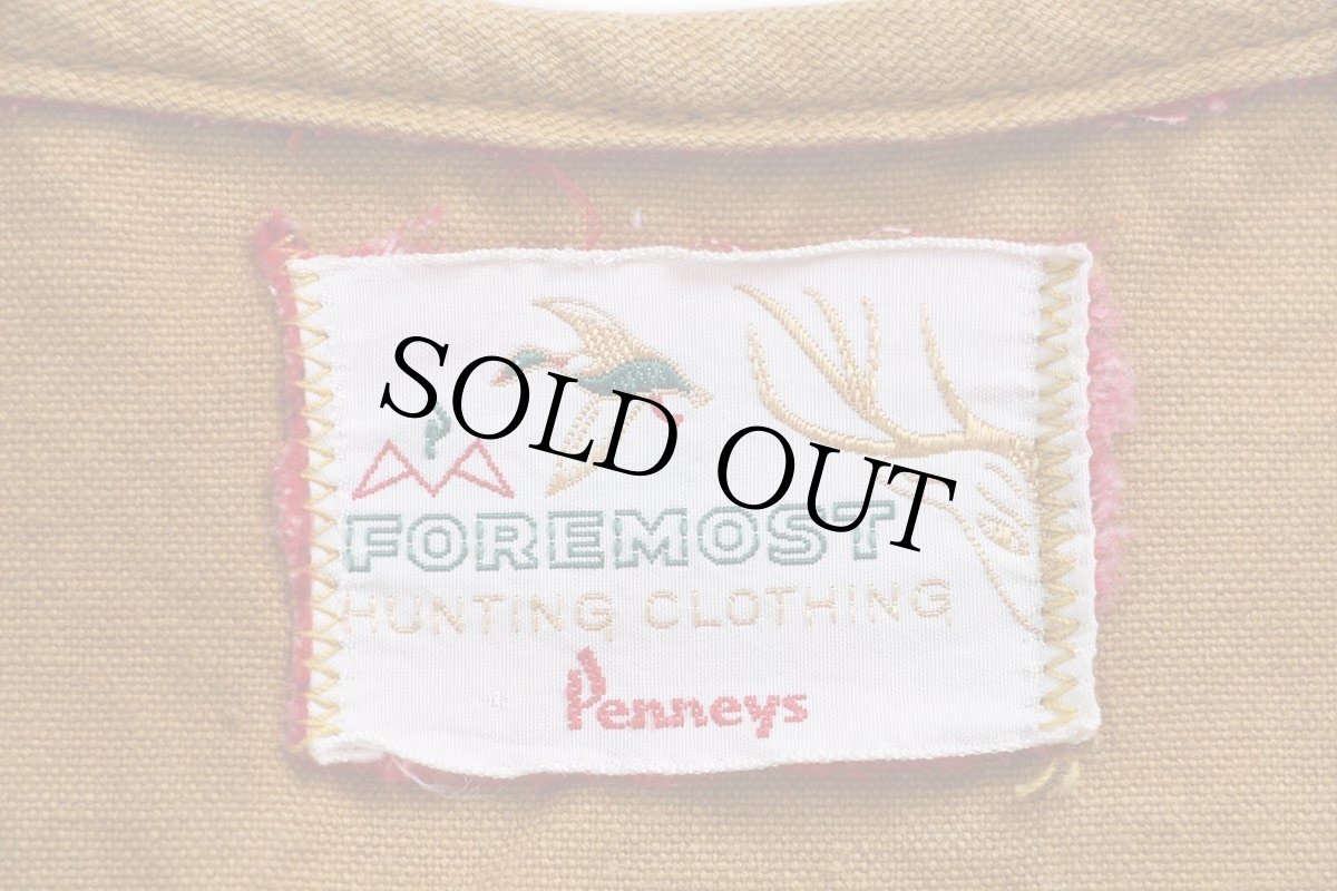 画像4: 60s Penneys FOREMOST ツートン ダック地 ハンティングベスト 茶 (4)