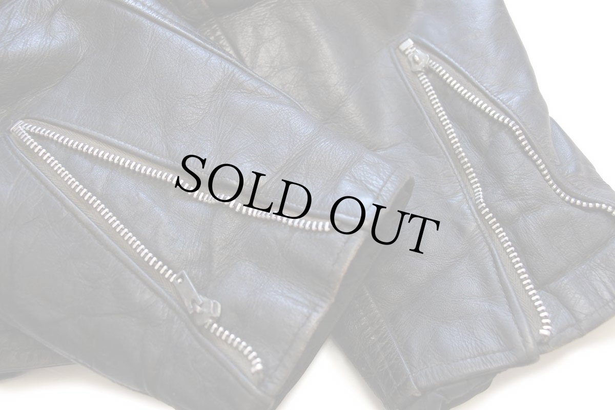 画像10: 70s AMF Harley-Davidson ハーレー ダビッドソン キルティングライナー ダブルライダース レザージャケット 黒 50R (10)