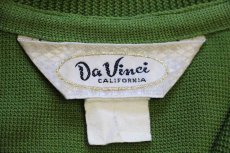 画像4: 70s Da Vinci 編み柄 切り替え 半袖 ニット シャツ (4)