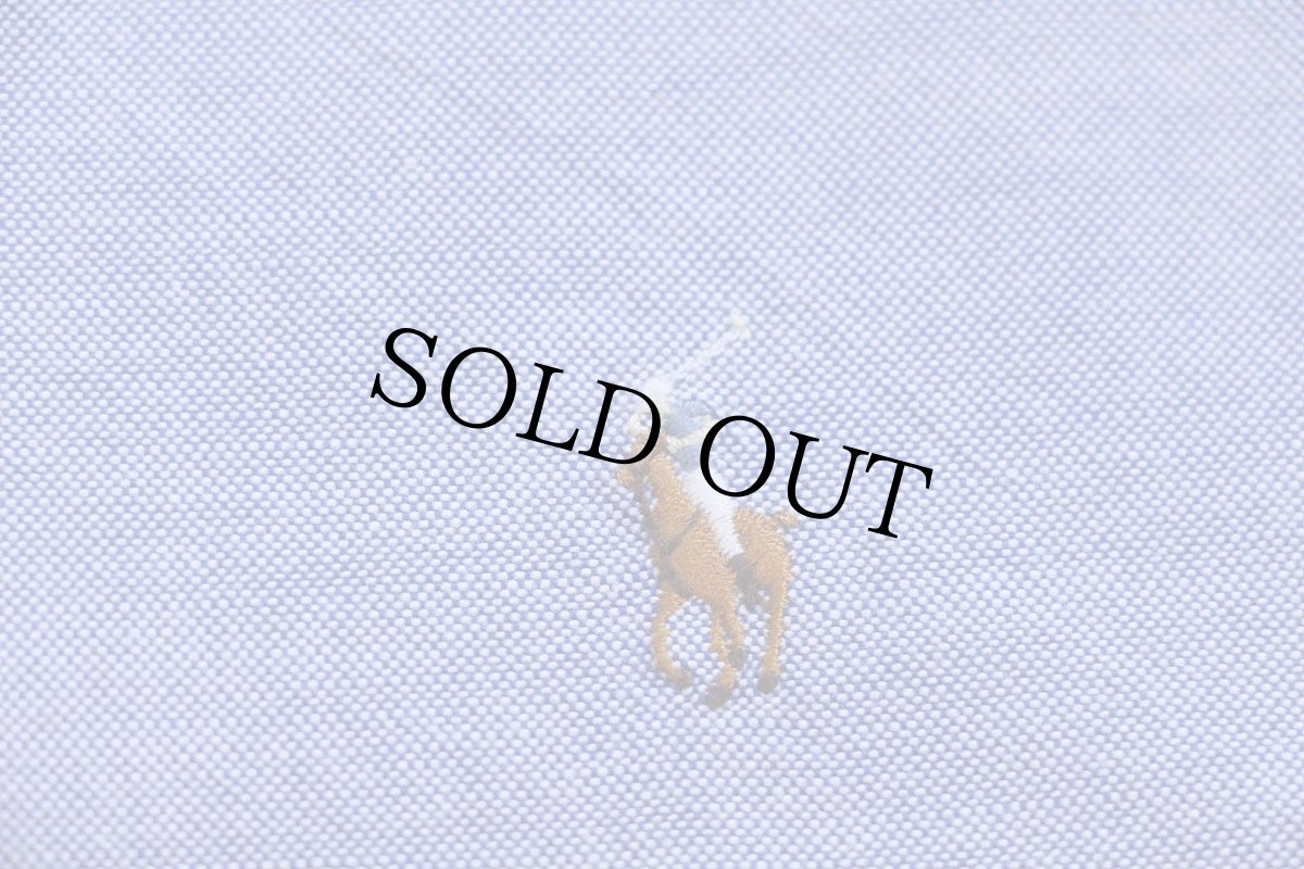 画像6: デッドストック★90s ラルフローレン The Big Oxford ワンポイント ボタンダウン オックスフォード コットンシャツ サックス 12 (6)