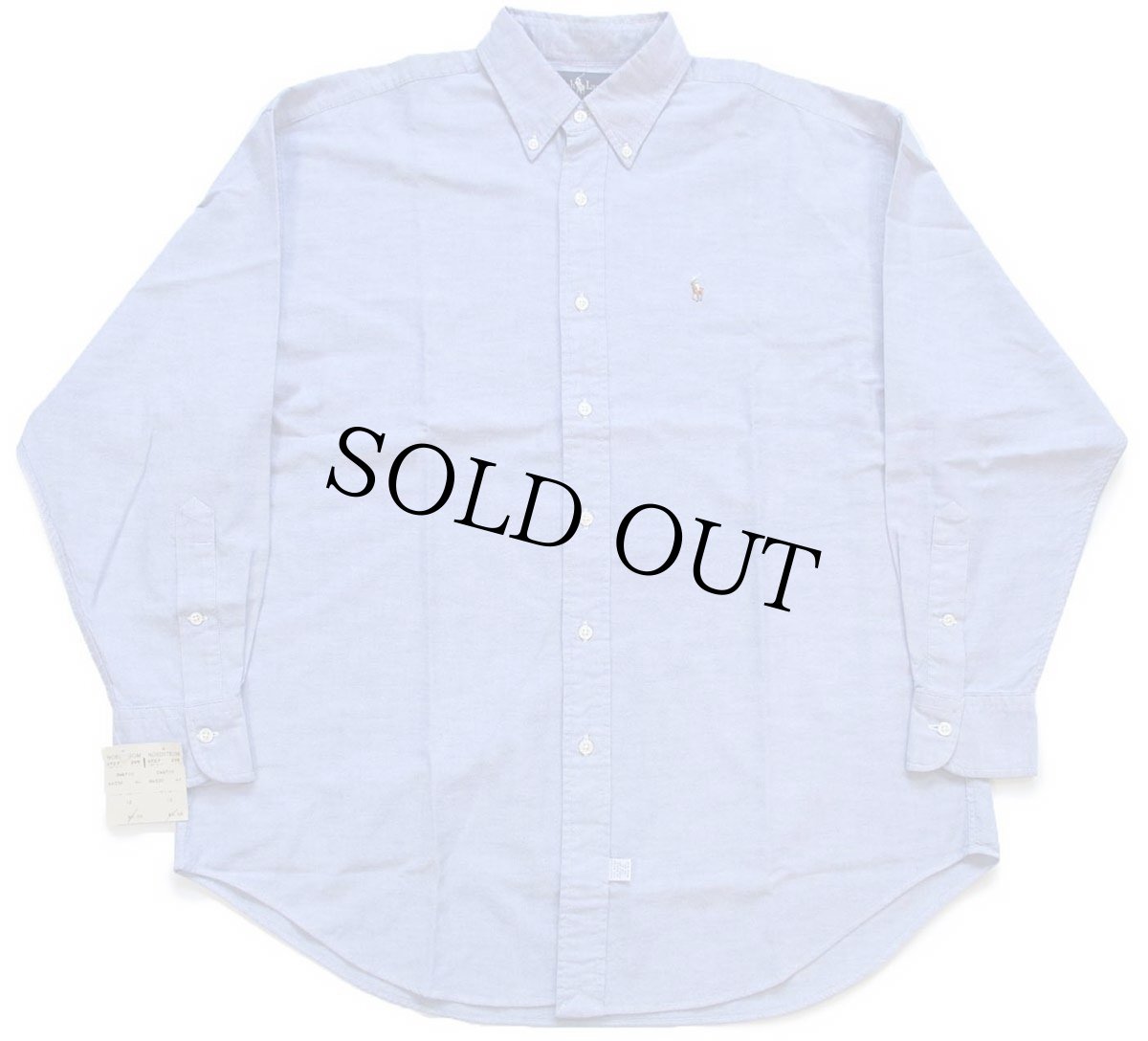 画像2: デッドストック★90s ラルフローレン The Big Oxford ワンポイント ボタンダウン オックスフォード コットンシャツ サックス 12 (2)