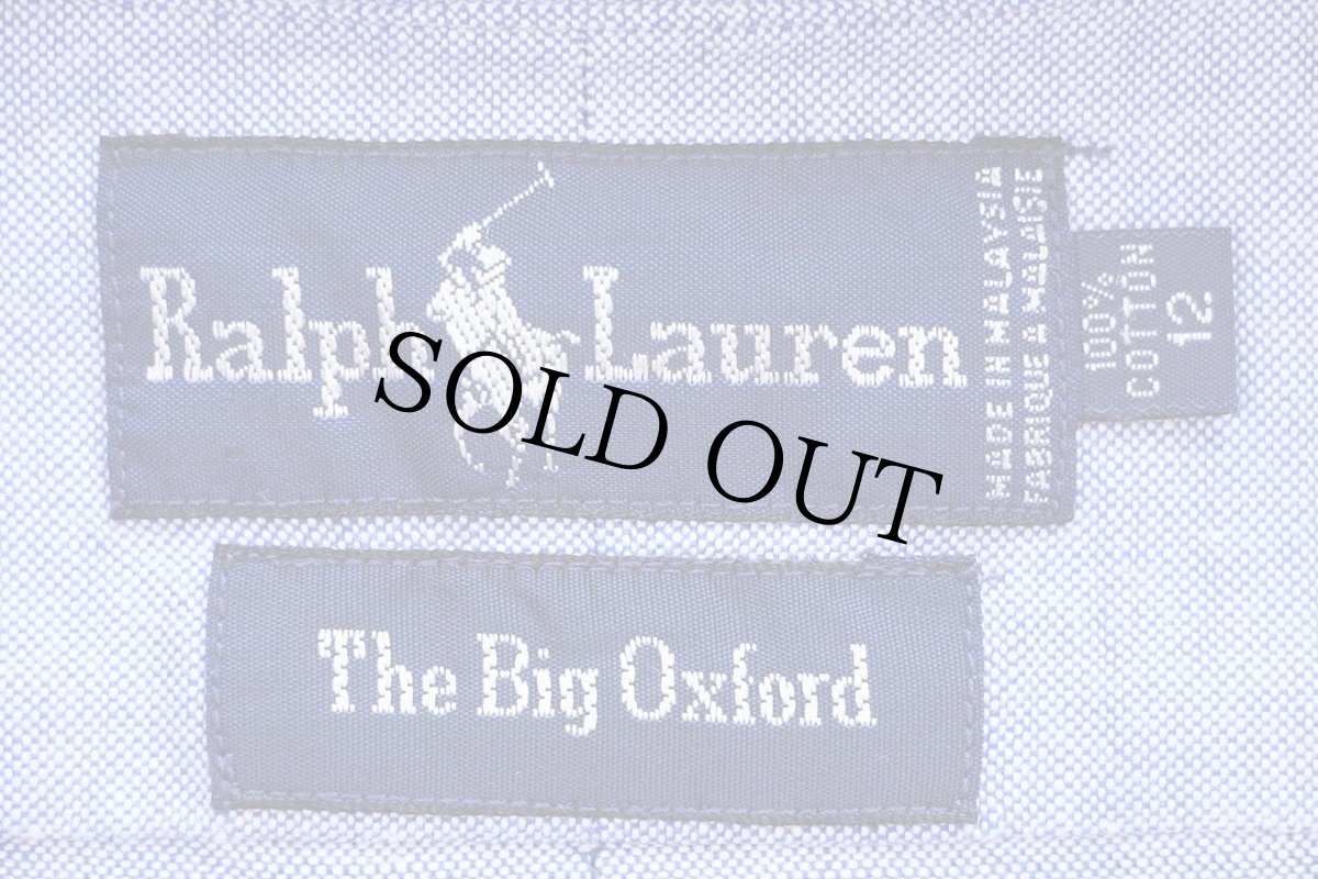 画像5: デッドストック★90s ラルフローレン The Big Oxford ワンポイント ボタンダウン オックスフォード コットンシャツ サックス 12 (5)