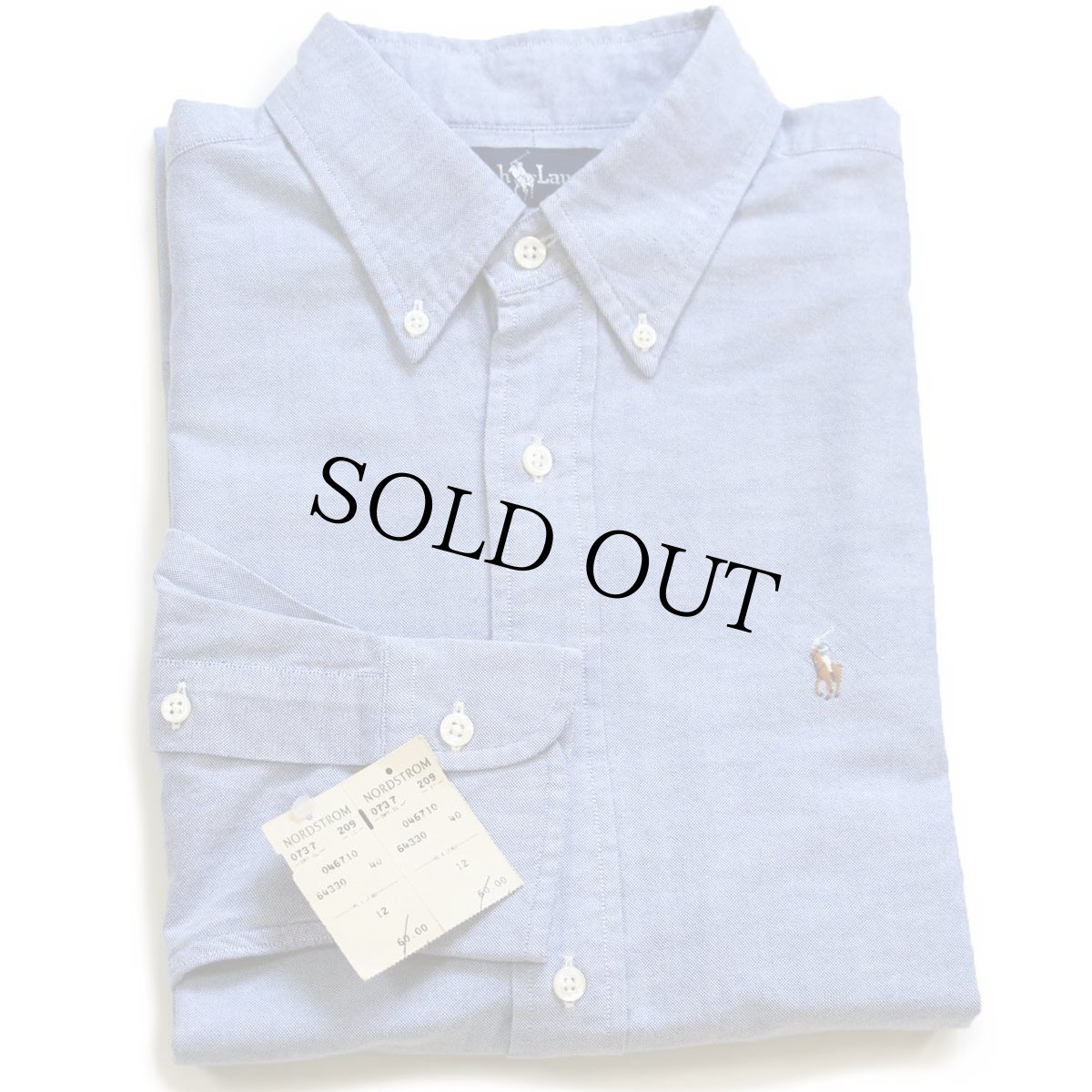 画像1: デッドストック★90s ラルフローレン The Big Oxford ワンポイント ボタンダウン オックスフォード コットンシャツ サックス 12 (1)