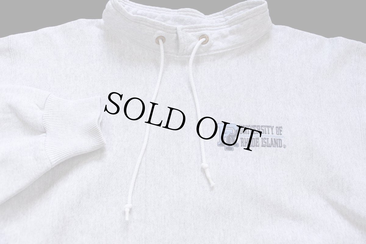 画像3: 90s USA製 Kellsport RHODE ISLAND 刺繍 スタンドカラー リバースウィーブ スウェット 杢グレー XXL★特大 (3)