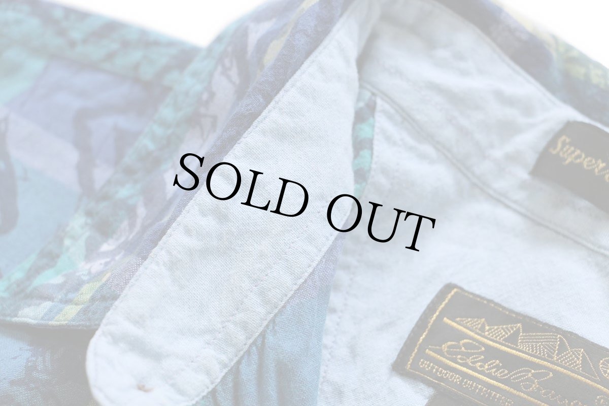 画像6: 90s EddieBauerエディーバウアー Superior Madras マドラスチェック×総柄 半袖 コットンシャツ XL★インド綿 (6)