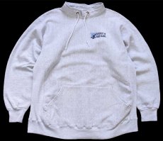 画像1: 90s USA製 Kellsport RHODE ISLAND 刺繍 スタンドカラー リバースウィーブ スウェット 杢グレー XXL★特大 (1)