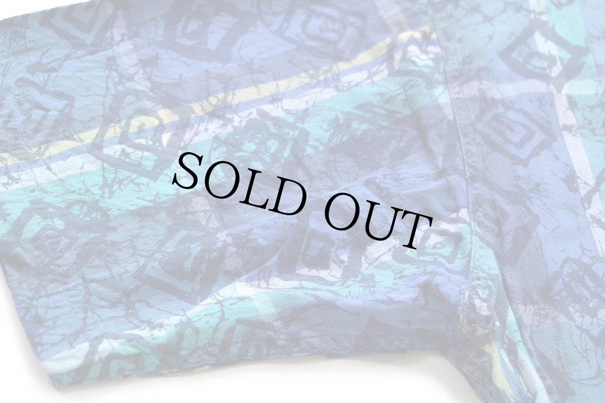 画像5: 90s EddieBauerエディーバウアー Superior Madras マドラスチェック×総柄 半袖 コットンシャツ XL★インド綿 (5)