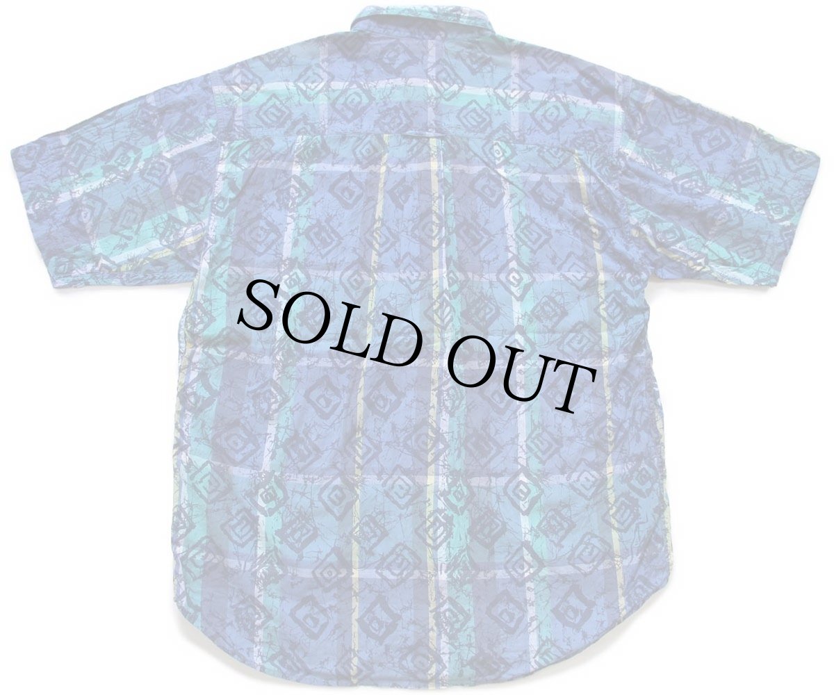 画像2: 90s EddieBauerエディーバウアー Superior Madras マドラスチェック×総柄 半袖 コットンシャツ XL★インド綿 (2)