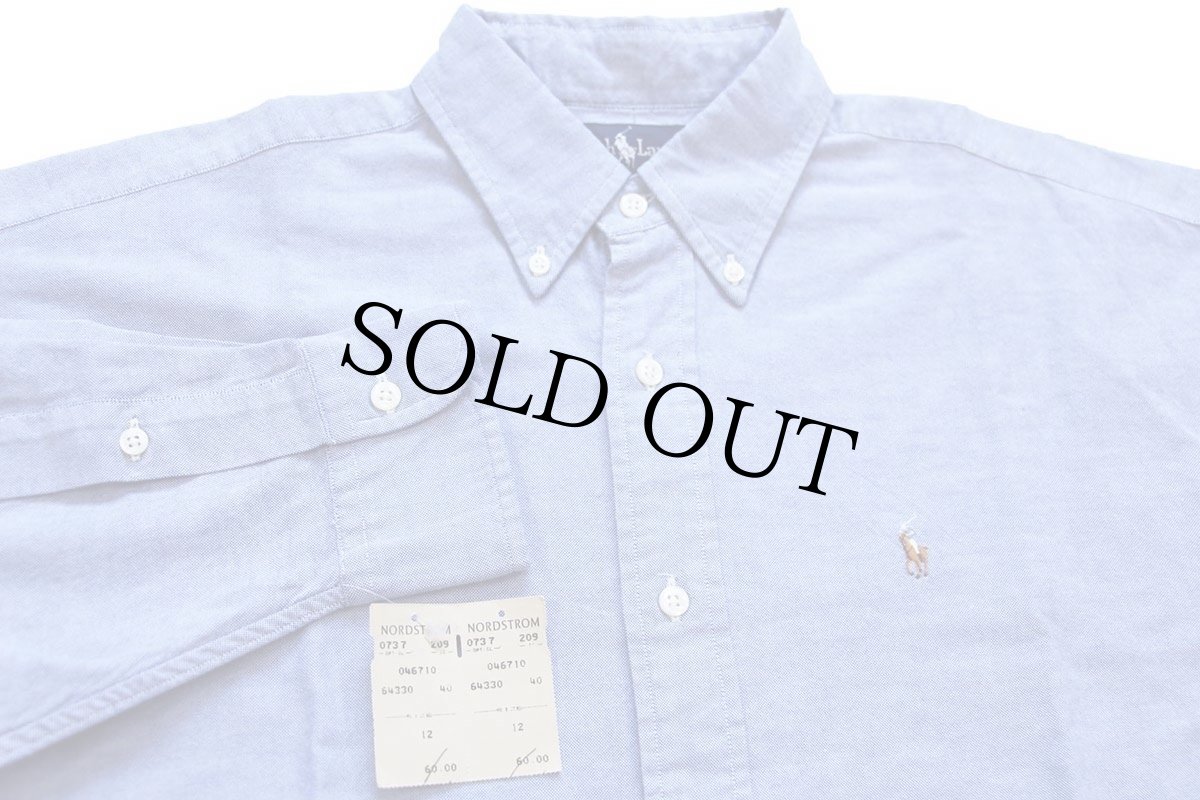 画像4: デッドストック★90s ラルフローレン The Big Oxford ワンポイント ボタンダウン オックスフォード コットンシャツ サックス 12 (4)