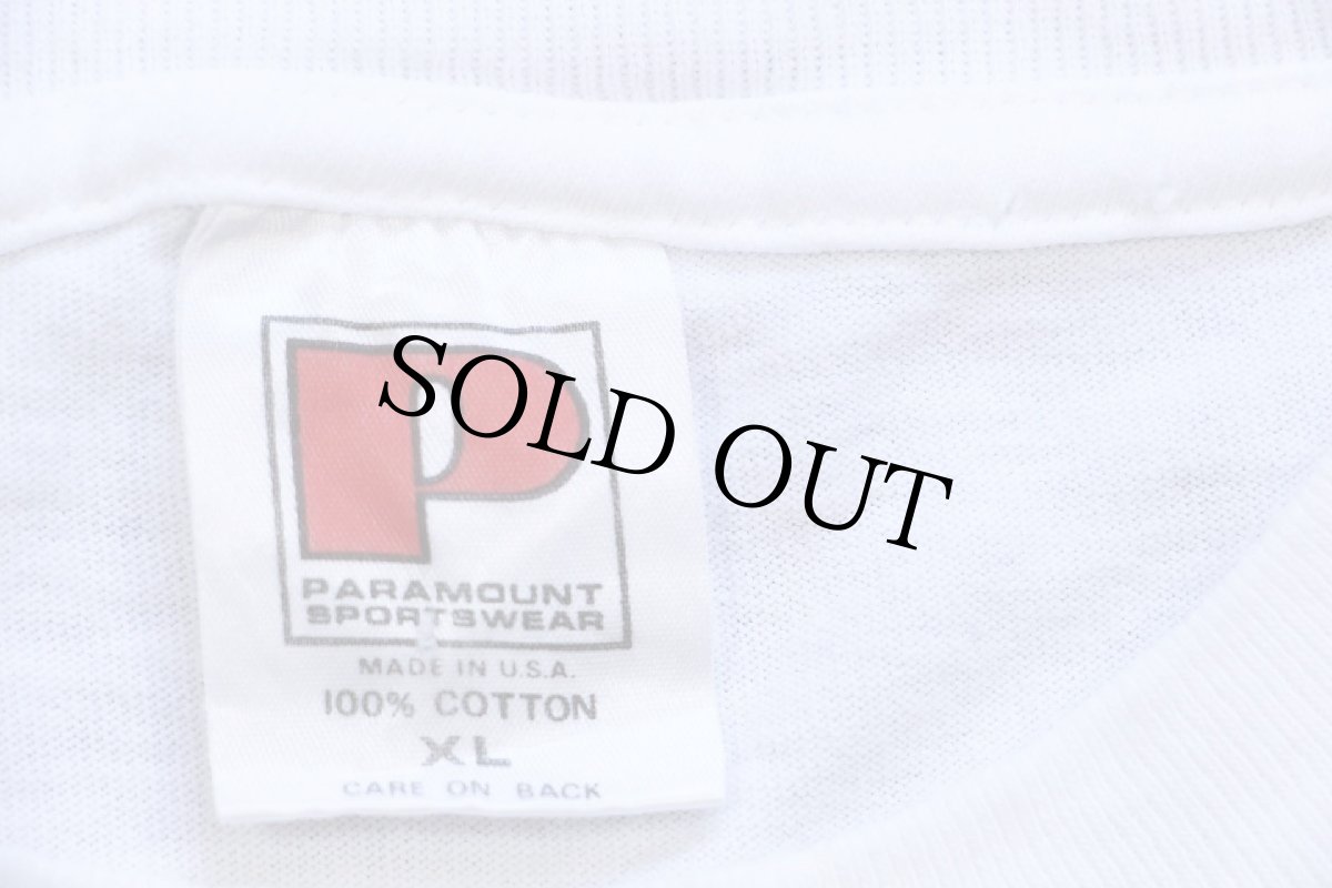 画像5: 80s USA製 ARKANSAS イノシシ 89 ナンバリング フェルトプリント コットンTシャツ 白 XL (5)