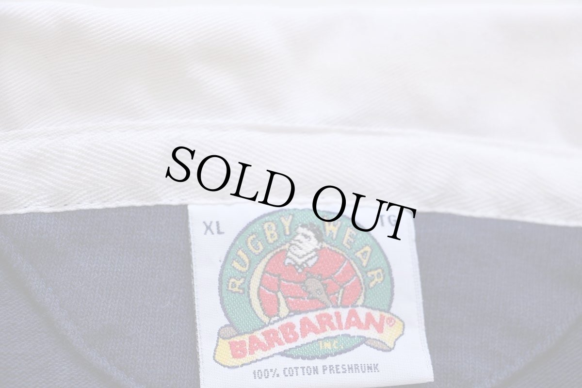 画像5: カナダ製 BARBARIANバーバリアン HOCKEY NIGHT in Canada NHL CBC Sports刺繍 コットン ラガーシャツ 紺 XL (5)