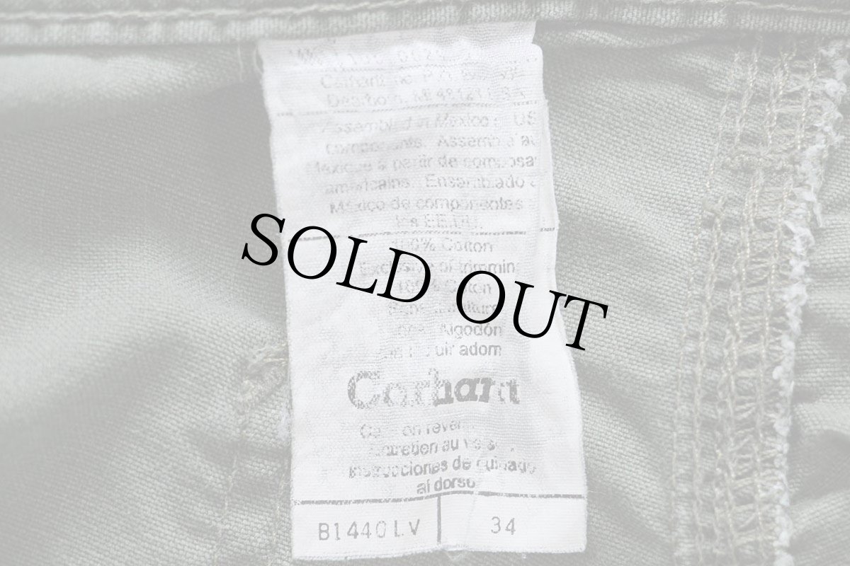 画像5: 00s メキシコ製 carharttカーハート ライトダック地 ペインター ショートパンツ オリーブ 34★B ショーツ (5)