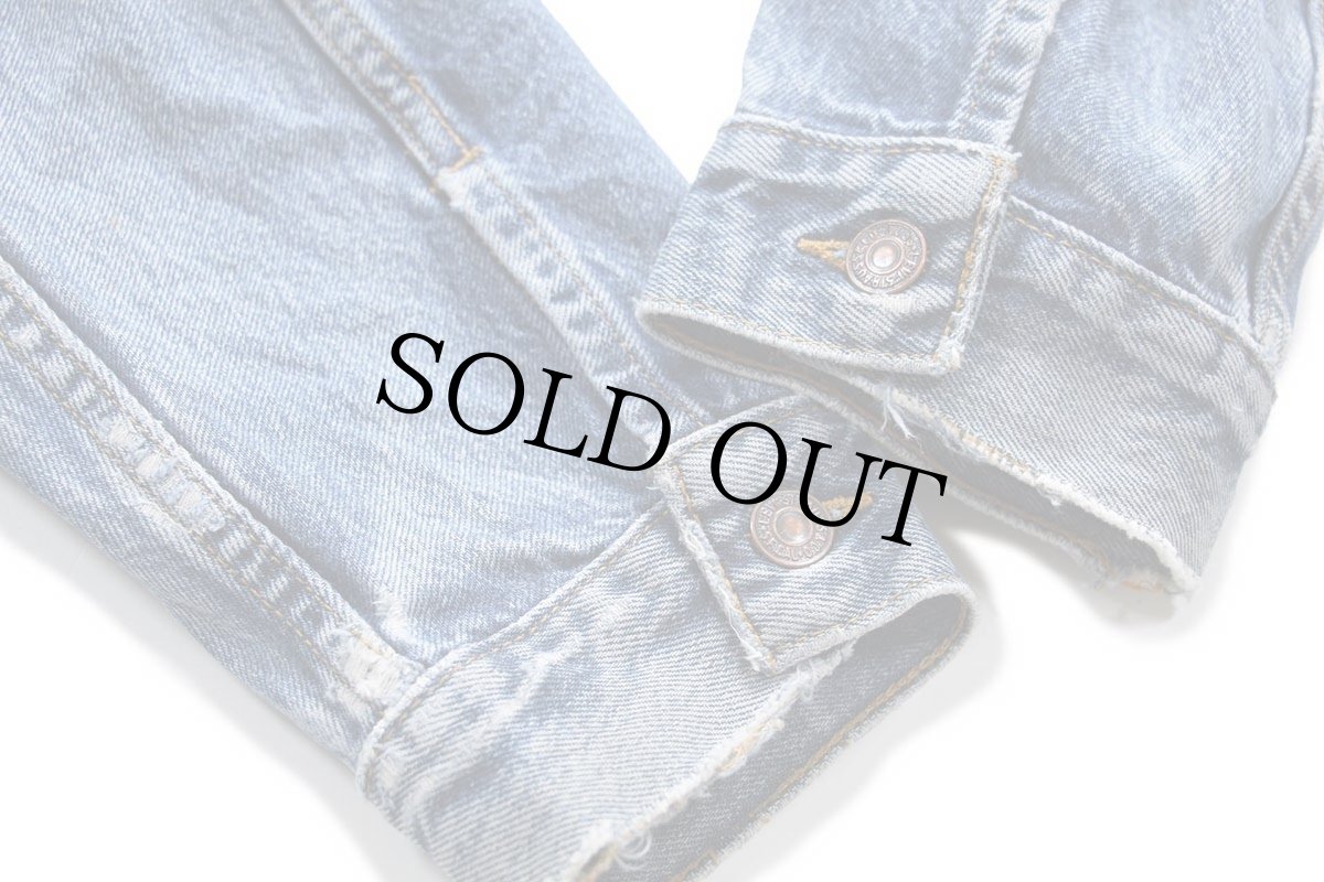 画像7: 90s メキシコ製 Levi'sリーバイス 70507 ダメージ デニムジャケット 4ポケット L★E (7)