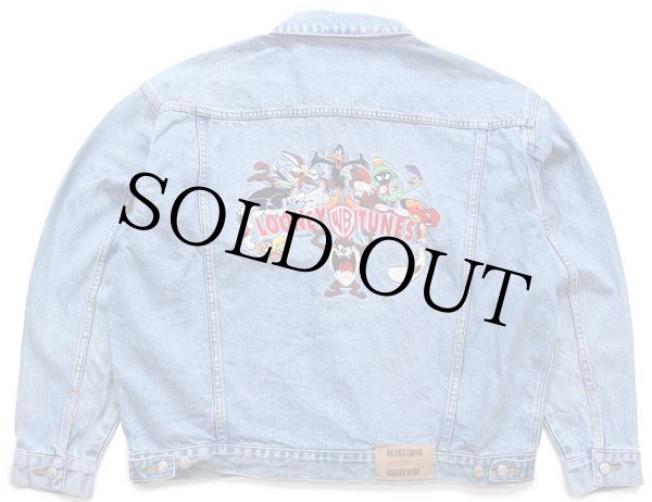 90s Warner Bros LOONEY TUNES キャラクター 刺繍 デニムジャケット 4
