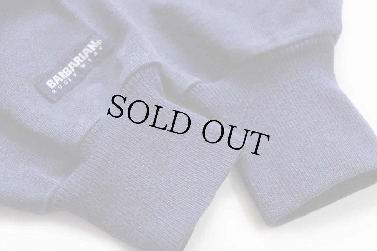 画像7: 90s カナダ製 BARBARIANバーバリアン Cal Maritime R.U.F.C. Fantome 1927 1998 刺繍 コットン ラガーシャツ 紺 フェード M (7)