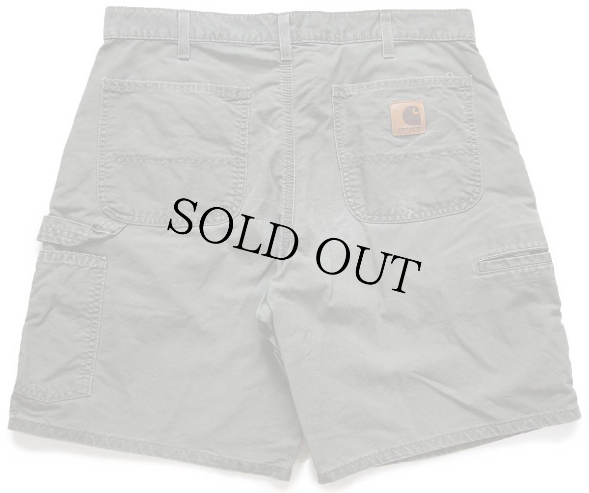 画像2: 00s メキシコ製 carharttカーハート ライトダック地 ペインター ショートパンツ オリーブ 34★B ショーツ (2)