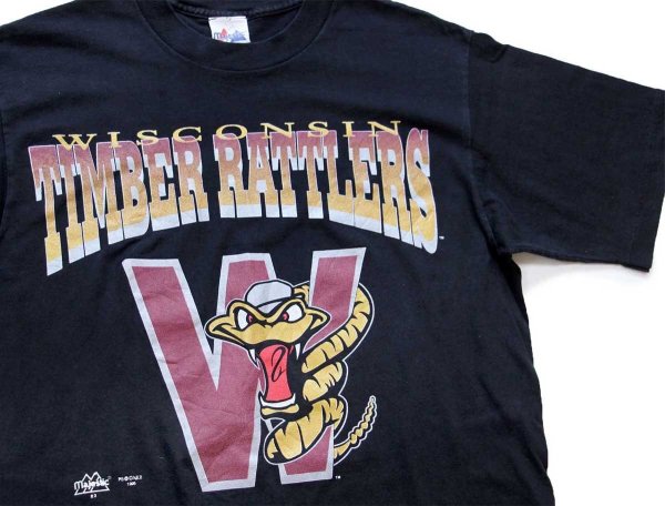 90s USA製 Majestic WISCONSIN TIMBER RATTLERS コットンTシャツ 90s USA製 Majestic WISCONSIN TIMBER RATTLERS コットンTシャツ