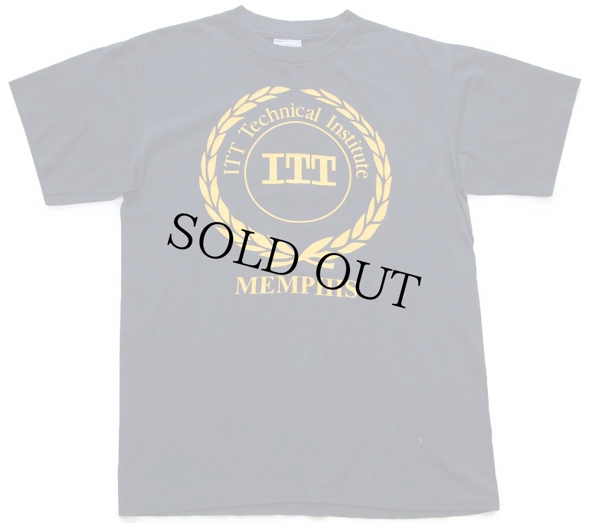 画像2: 90s USA製 ITT Technical Institute MEMPHIS サックス 両面プリント コットンTシャツ 黒 M (2)