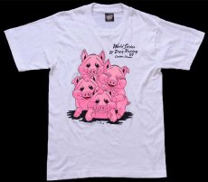 画像2: 80s USA製 World Series of Drag Racing '87 ピッグ イラスト Tシャツ 白 S (2)