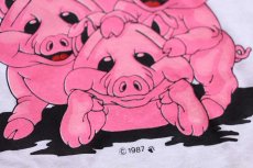 画像4: 80s USA製 World Series of Drag Racing '87 ピッグ イラスト Tシャツ 白 S (4)