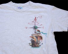 画像1: 90s USA製 Caribbean soul アート 両面プリント コットンTシャツ オートミール L (1)