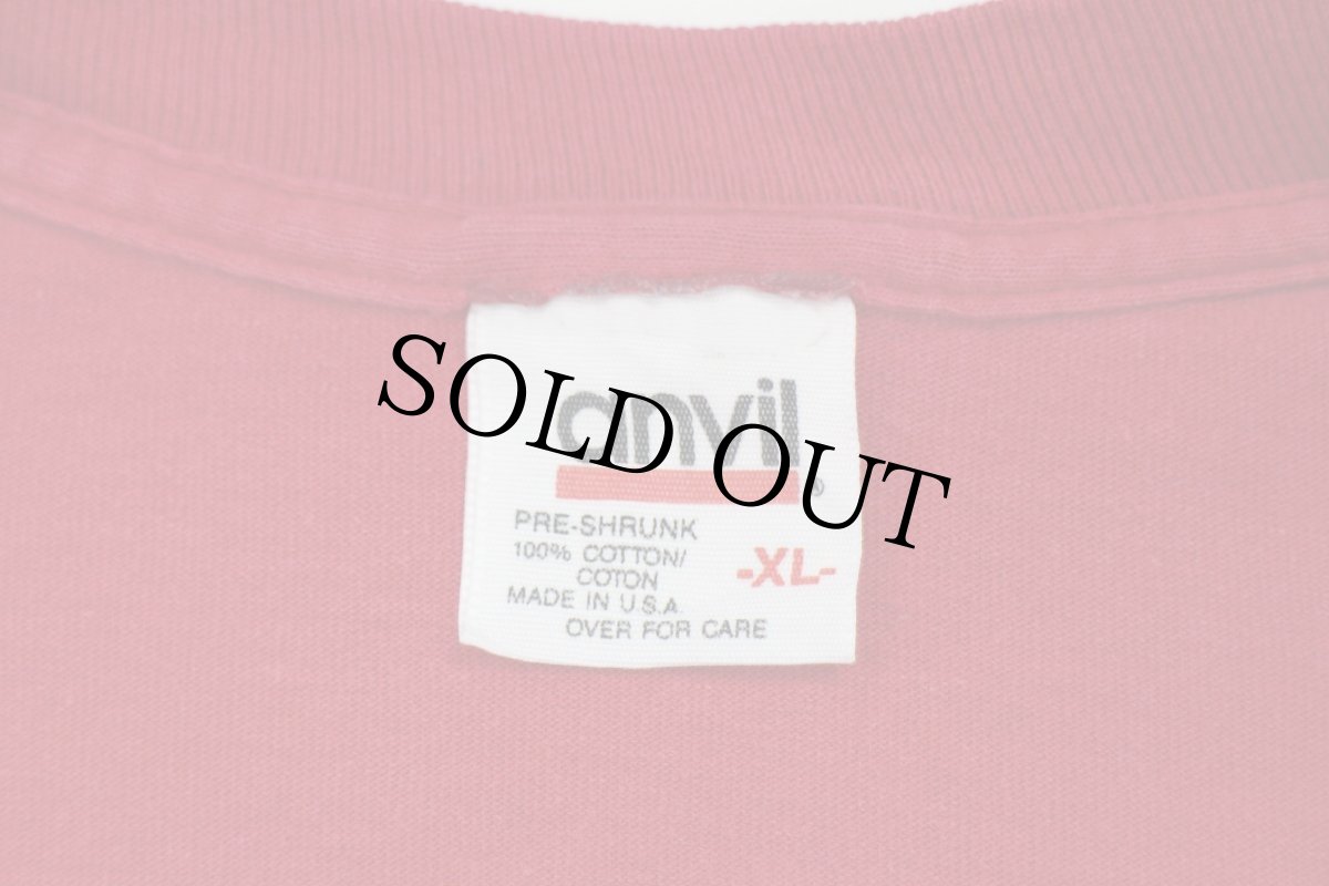 画像4: 90s USA製 THE LION KING ライオンキング シェンジ 刺繍 ポケット付き コットンTシャツ 赤 XL (4)