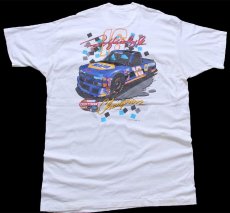 画像1: 90s USA製 NASCAR TRUCK SERIES Ron Hornadayサイン入り NAPA コットン ポケットTシャツ 白 XXL★特大 (1)