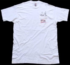 画像2: 90s USA製 NASCAR TRUCK SERIES Ron Hornadayサイン入り NAPA コットン ポケットTシャツ 白 XXL★特大 (2)