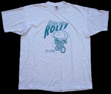 画像2: 90s USA製 HEADS WILL ROLL! Wear a helmet! Tシャツ 杢ライトグレー XL (2)