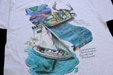 画像4: 90s USA製 Caribbean soul アート 両面プリント コットンTシャツ オートミール L (4)