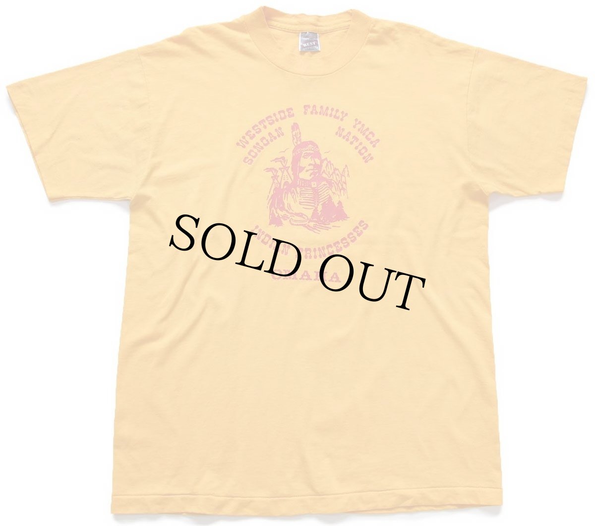 画像2: 90s USA製 WESTSIDE FAMILY YMCA OMAHA INDIAN PRINCESSES インディアン Tシャツ 濃黄 XL (2)