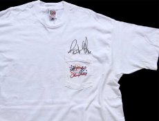 画像3: 90s USA製 NASCAR TRUCK SERIES Ron Hornadayサイン入り NAPA コットン ポケットTシャツ 白 XXL★特大 (3)