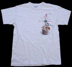 画像2: 90s USA製 Caribbean soul アート 両面プリント コットンTシャツ オートミール L (2)