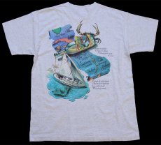 画像3: 90s USA製 Caribbean soul アート 両面プリント コットンTシャツ オートミール L (3)