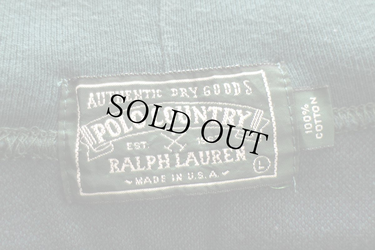 画像5: 80s USA製 POLO COUNTRY ポロ カントリー ラルフローレン バッファローチェック タートルネック コットン カットソー 緑×黒 L (5)