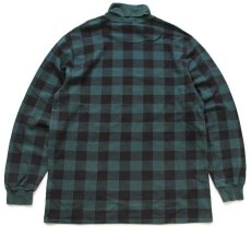 画像3: 80s USA製 POLO COUNTRY ポロ カントリー ラルフローレン バッファローチェック タートルネック コットン カットソー 緑×黒 L (3)