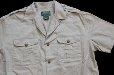 画像3: 80s POLO COUNTRY ポロ カントリー ラルフローレン 半袖 コットンツイルシャツ カーキ L (3)
