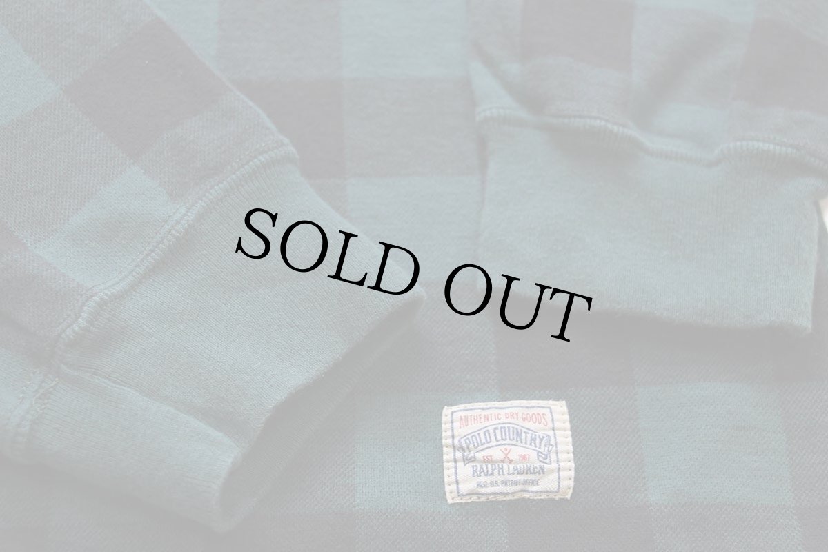 画像6: 80s USA製 POLO COUNTRY ポロ カントリー ラルフローレン バッファローチェック タートルネック コットン カットソー 緑×黒 L (6)