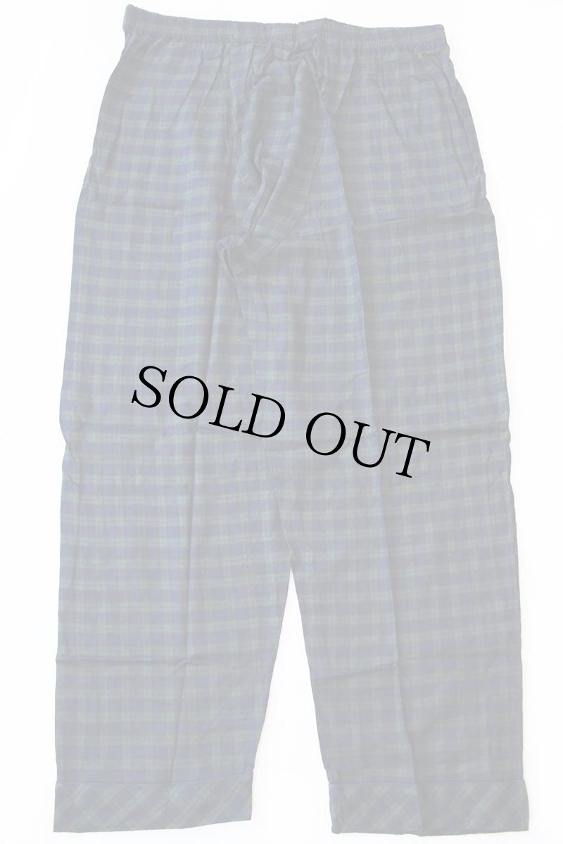 画像9: デッドストック★00s CHEROKEE ブラックウォッチ タータンチェック ライトネル パジャマ シャツ&パンツ セット XL (9)