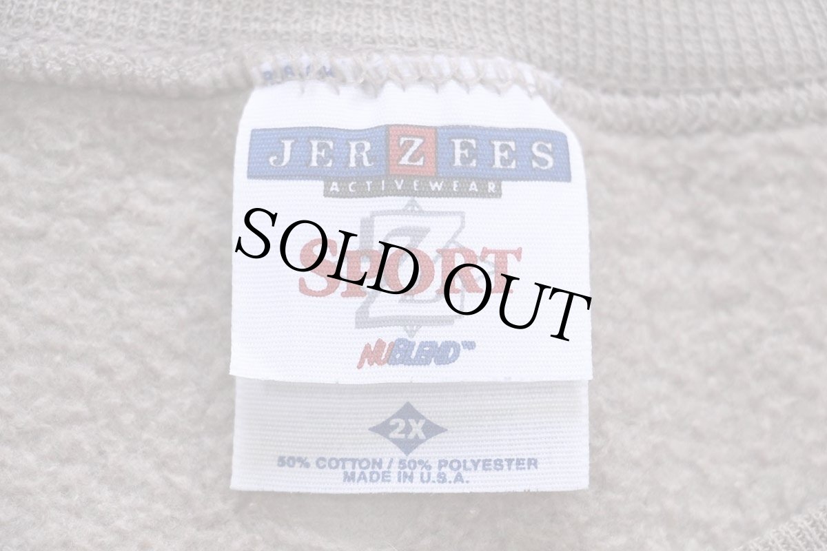 画像4: 90s USA製 JERZEES 無地 スウェット グレーベージュ 2X★特大 ブランク (4)