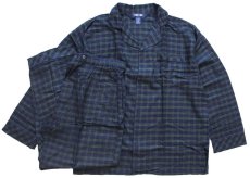 画像4: デッドストック★00s CHEROKEE ブラックウォッチ タータンチェック ライトネル パジャマ シャツ&パンツ セット XL (4)