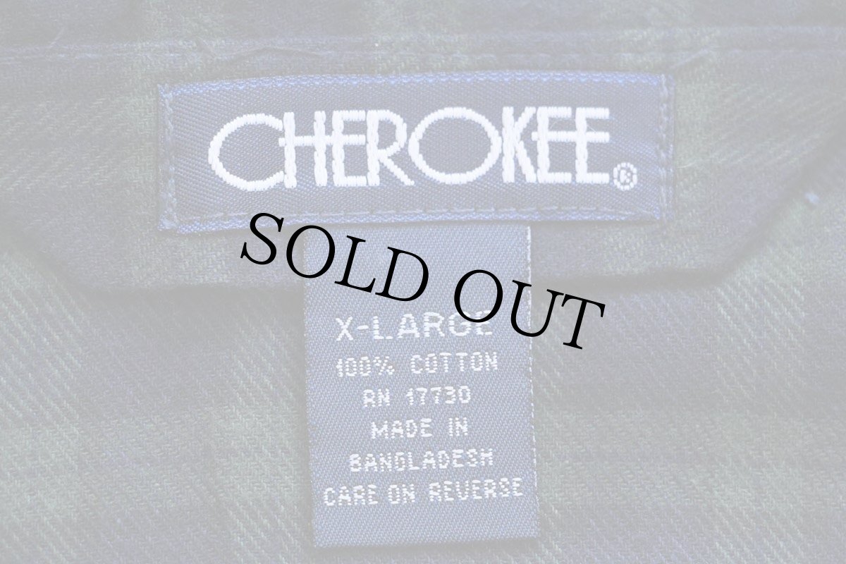 画像6: デッドストック★00s CHEROKEE ブラックウォッチ タータンチェック ライトネル パジャマ シャツ&パンツ セット XL (6)