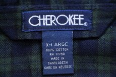 画像6: デッドストック★00s CHEROKEE ブラックウォッチ タータンチェック ライトネル パジャマ シャツ&パンツ セット XL (6)
