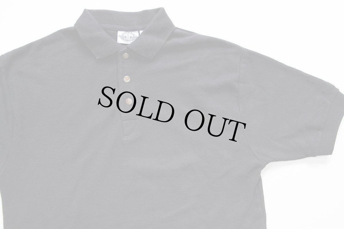 画像3: 90s DOCKERSドッカーズ ロゴ刺繍 コットン 鹿の子 ポロシャツ 黒 M★Levi'sリーバイス (3)