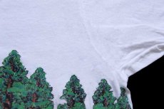 画像6: 90s USA製 WASHINGTON 森林 アート 両面プリント コットンTシャツ 白 L (6)