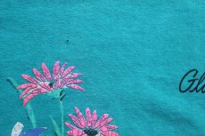 画像6: 90s USA製 Hanes Glacier Park フラワー アート 両面プリント コットンTシャツ エメラルドグリーン L★国立公園 (6)