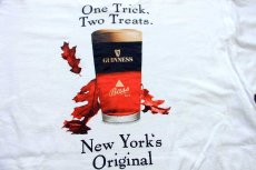 画像4: 90s USA製 GUINNESS & BASS New York's Original 両面プリント コットンTシャツ 白 XL (4)