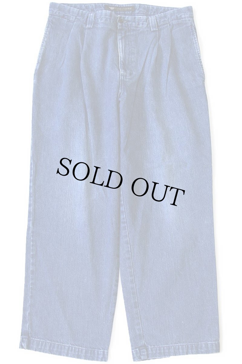 画像2: 00s DOCKERSドッカーズ ツータック デニム トラウザーズ w36★Levi'sリーバイス (2)