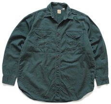 画像1: 60s BSA ボーイスカウト コットンツイルシャツ ダークグリーン (1)